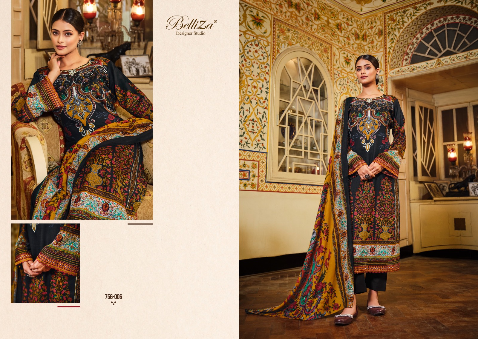 Buy Jaam Satin Printed Haafiza Belliza Designer Studio Pant 
